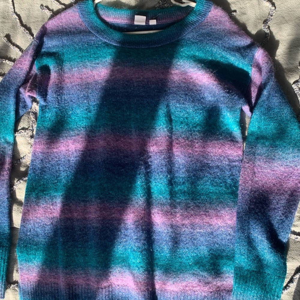 Purple and blue sweater